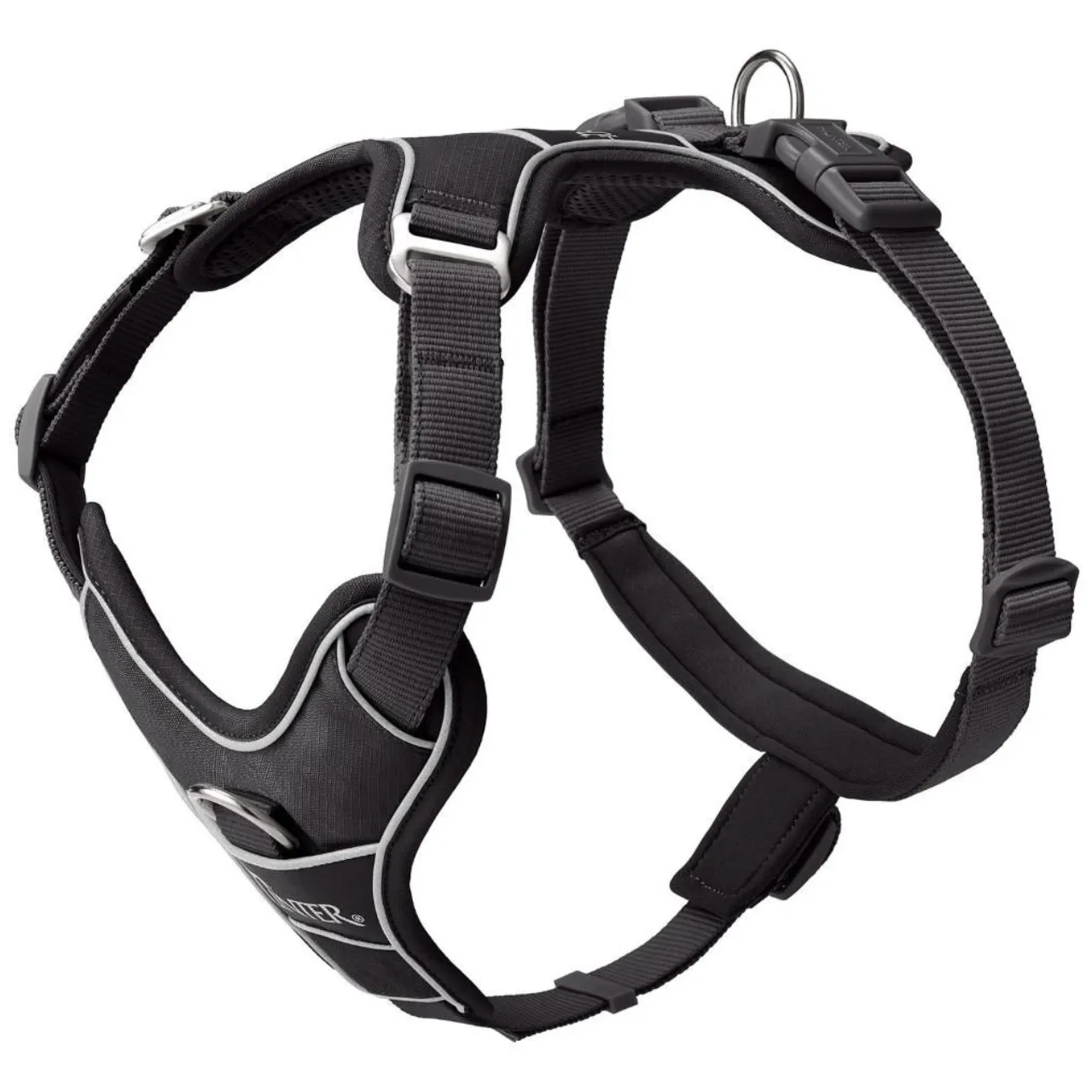 Hunter Divo Up hundesele XS sort just mave 34-47 cm - Nem påtagning og ergonomisk kontrol